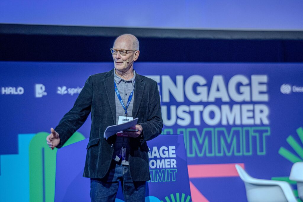 Martin Hill-Wilson speaking on the main stage of the Engage Customer Summit